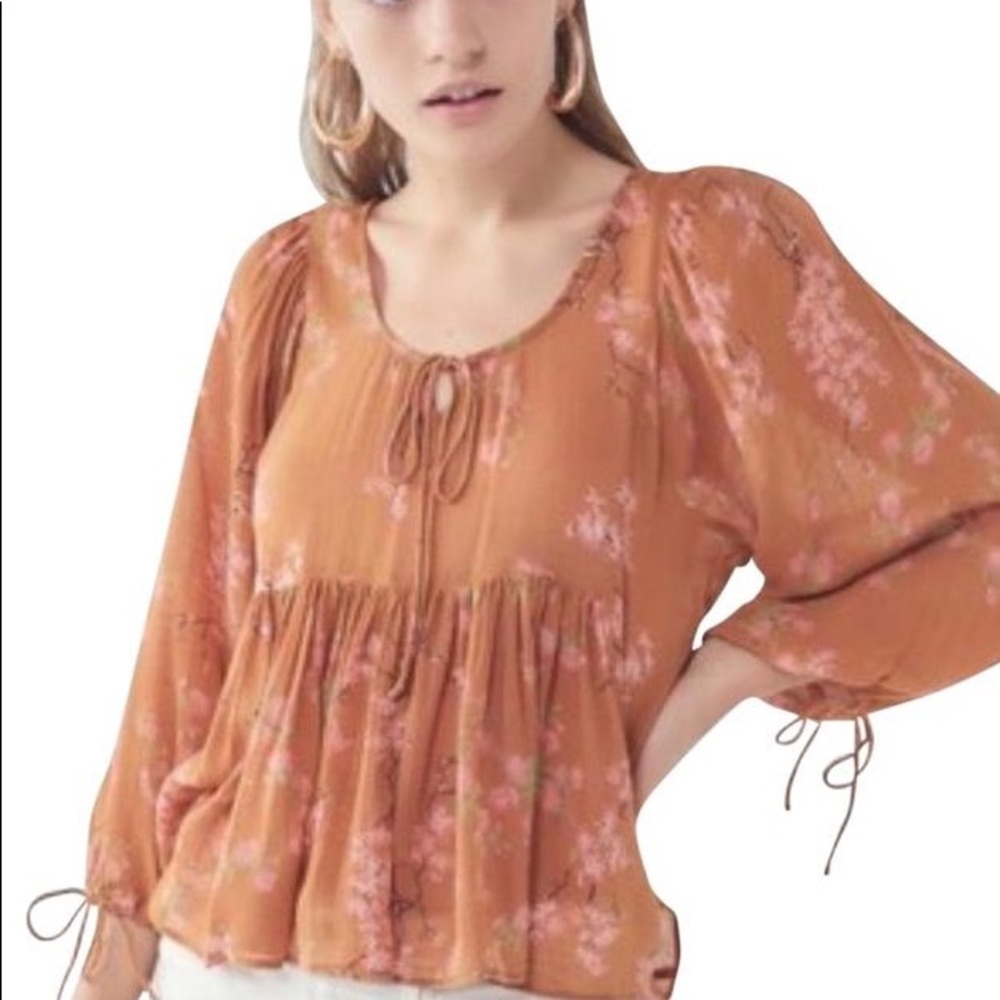 Urban Outfitters - Orange Floral Blouse
